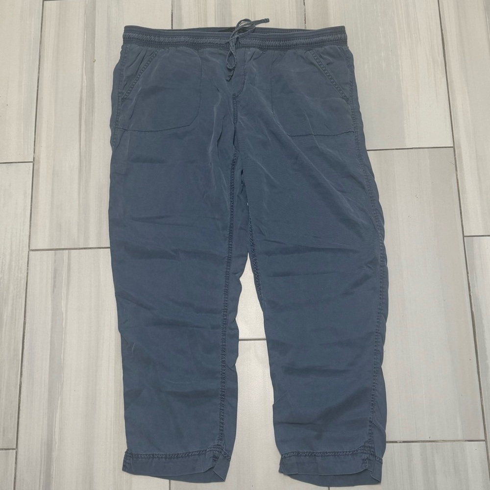 Calvin Klein Womens XL Pants Blue Ankle Lounge Pull On 100% Lyocell Drawstring
